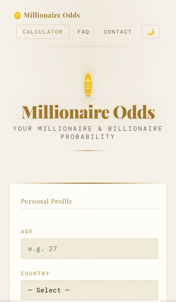 Millionaire Odds