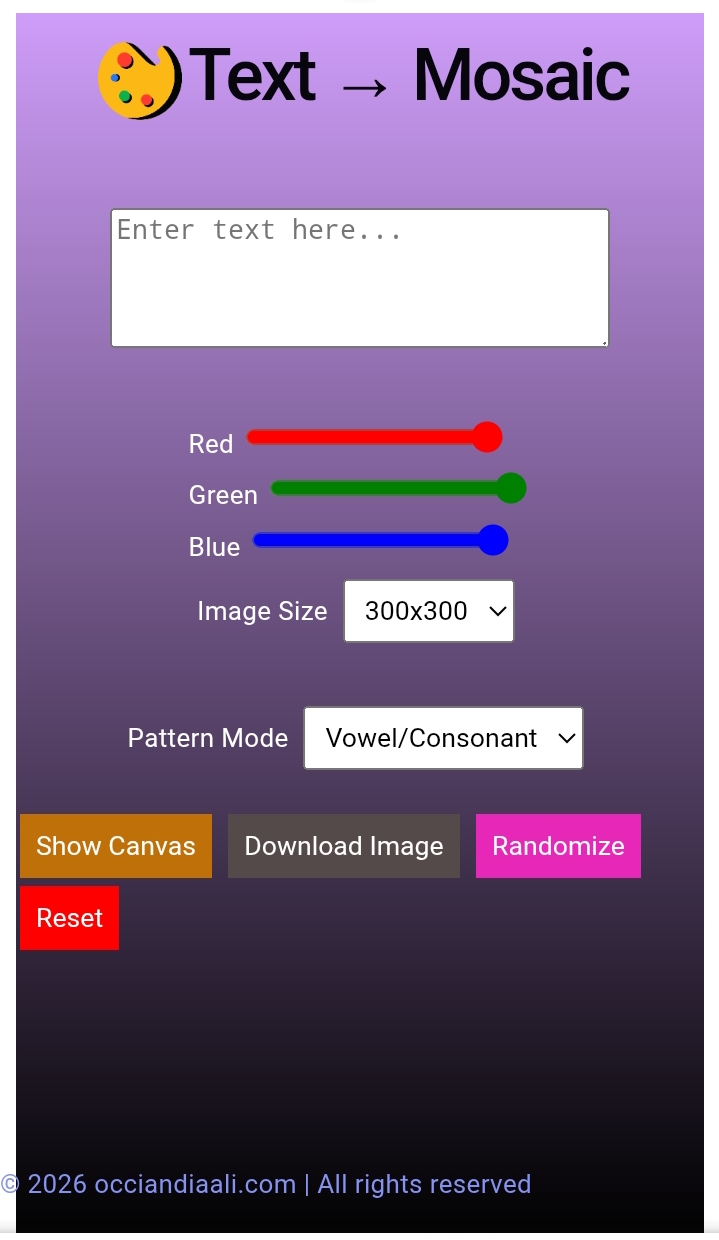 Text to Mosaic
